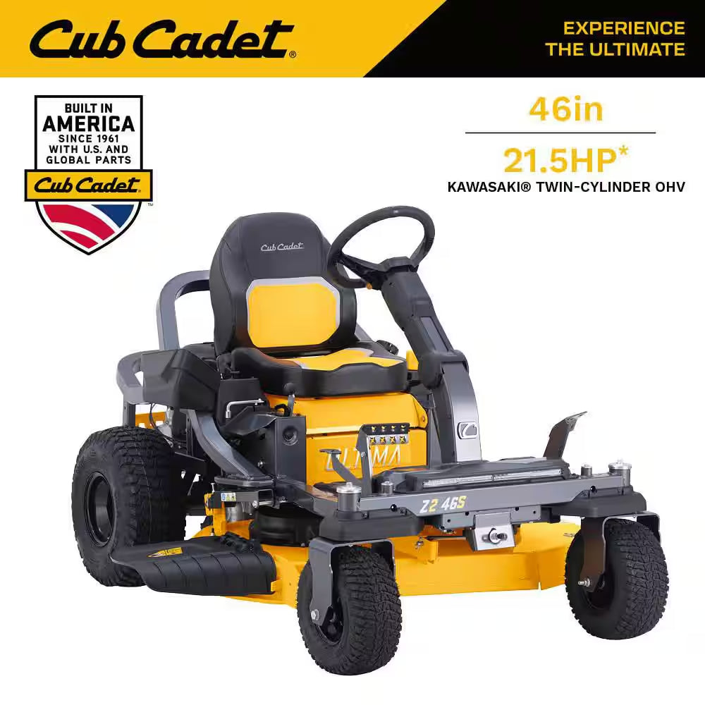 Ultima Z2 46In. Fabricated Deck 21.5HP V-Twin Kawasaki FR Series Engine Dual Hydro Drive Gas Zero Turn Riding Lawn Mower