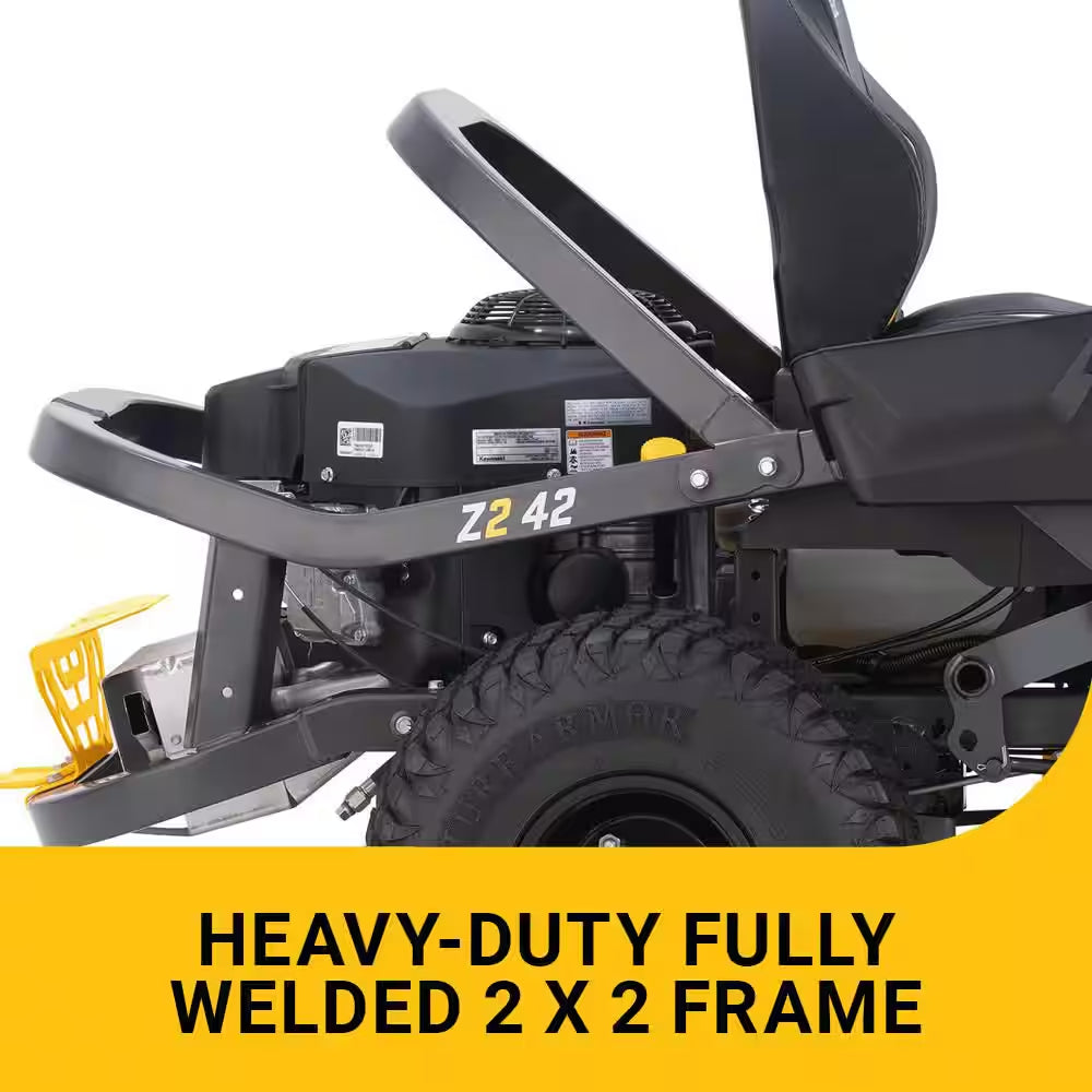 Ultima Z2 42In. Fabricated Deck 21.5HP V-Twin Kawasaki FR Series Engine Dual Hydro Drive Gas Zero Turn Riding Lawn Mower