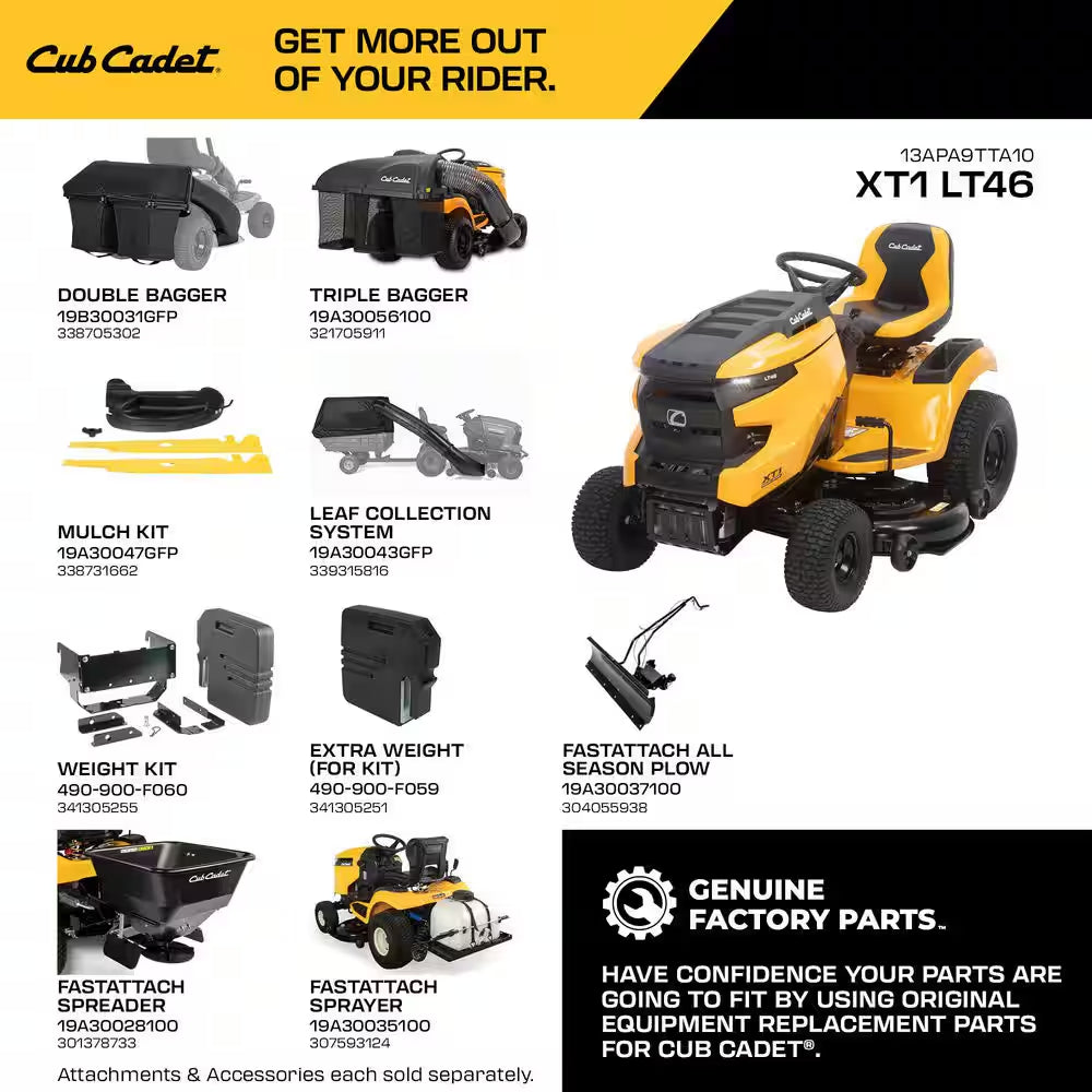 XT1 Enduro LT 46 In. 22 HP V-Twin Kohler 7000 Series Engine Hydrostatic Drive Gas Riding Lawn Tractor